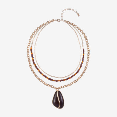 Mixit Layered Womens 16 Inch Pendant Necklace