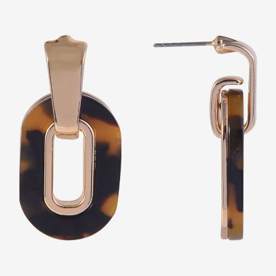 Mixit Tortoise Womens Drop Earrings