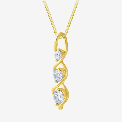 (Si2/ G) Womens 1/2 CT. T.W. Lab Grown White Diamond 10K Gold 18 Inch Pendant Necklace