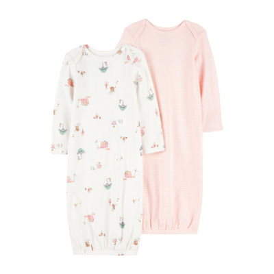 Carter's Baby Girls Round Neck Long Sleeve 2-pc. Nightgown