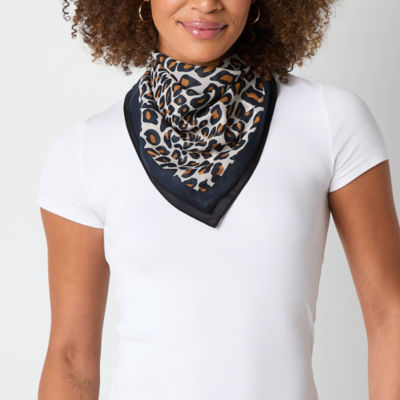 Mixit Small Sqaure Satin Like Cheetah Square Scarf, Color: Cheetah