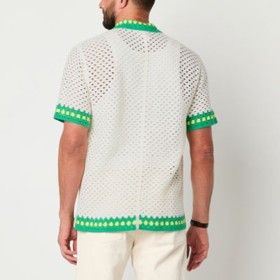 Hope & Wonder Pride Unisex Short Sleeve Crochet Button-Down Shirt