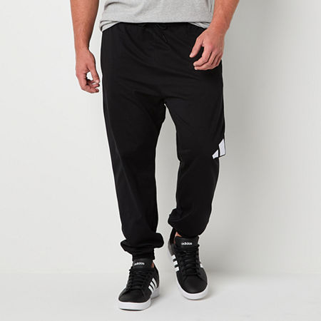 adidas Mens Drawstring Waist Regular Fit Big and Tall Sweatpant, Medium Tall, Black