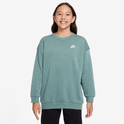 Nike Club Big Kid Girls Crew Neck Fleece Long Sleeve Sweatshirt