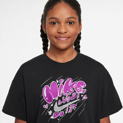 Nike Big Kid Girls Crew Neck Short Sleeve Regular Fit Graphic T-Shirt