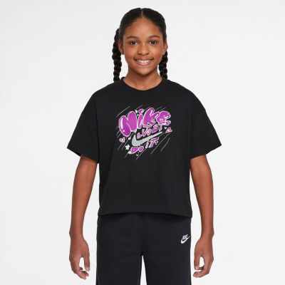 Nike Big Kid Girls Crew Neck Short Sleeve Regular Fit Graphic T-Shirt