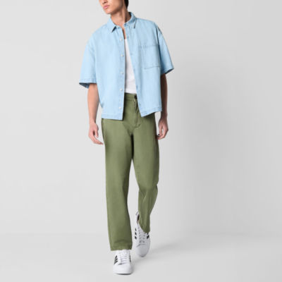 Arizona Mens Short Sleeve Regular Fit Button-Down Shirt