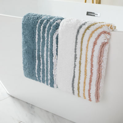 Casual Comfort Rainbow Pattern Cotton Bath Rug