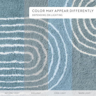 Casual Comfort Rainbow Pattern Cotton Bath Rug