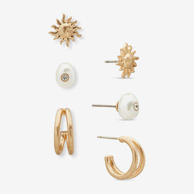 a.n.a Womens 3 Pair Earring Set