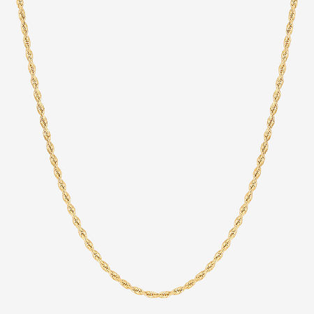 Womens 10K Gold 22 Inch Rope Chain Necklace, One Size, Yellow