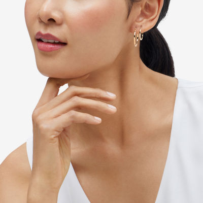 Womens 10K Gold Pair Earring Set