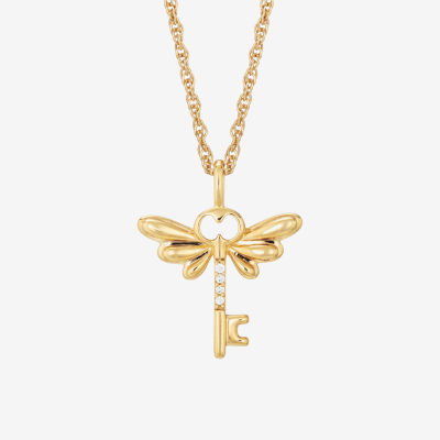 Harry Potter (F / Si2) Womens Diamond Accent Lab Grown White Diamond 14K Gold Over Silver 18 Inch Pendant Necklace