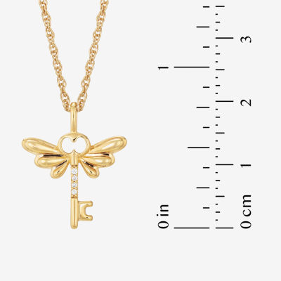 Harry Potter (F / Si2) Womens Diamond Accent Lab Grown White Diamond 14K Gold Over Silver 18 Inch Pendant Necklace