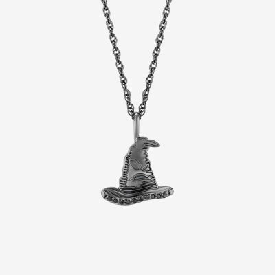 Harry Potter Womens Diamond Accent Lab Grown Black Diamond Sterling Silver 18 Inch Pendant Necklace