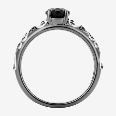 Harry Potter Womens Genuine Black Onyx Genuine Black Spinel Sterling Silver Cocktail Ring