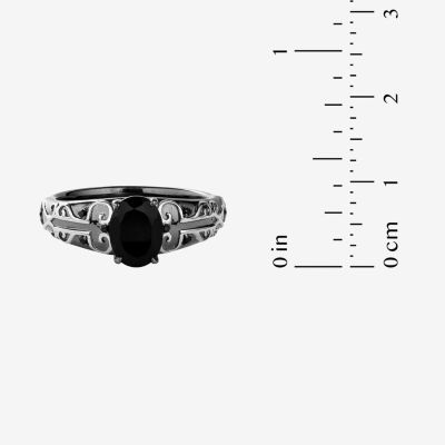 Harry Potter Womens Genuine Black Onyx Genuine Black Spinel Sterling Silver Cocktail Ring