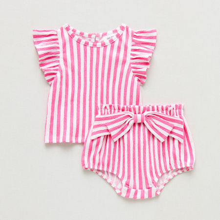 Okie Dokie Baby Girls 2-pc. Short Set, 24 Months, Pink