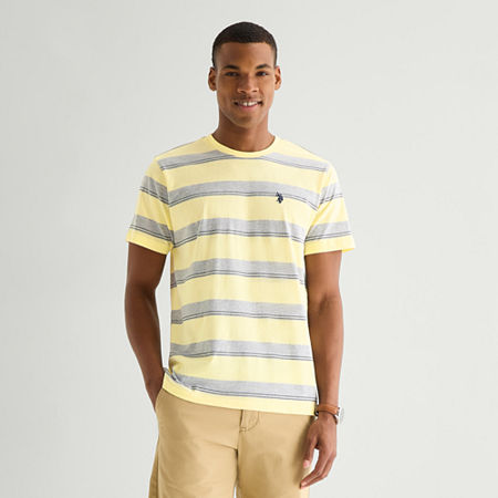 U.S. Polo Assn. Stretch Mens Crew Neck Short Sleeve T-Shirt, Small, Yellow