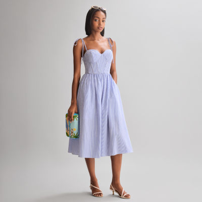 belle vie Seersucker Midi Dress