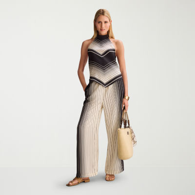 Worthington Mock Neck Top and Wide Leg Trouser