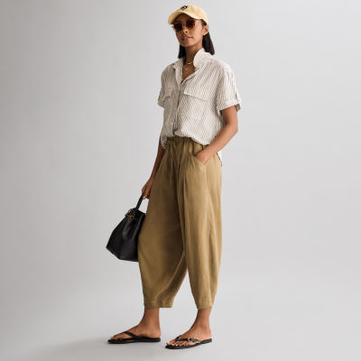 a.n.a Dusky Green Blouse and Cinched Pants