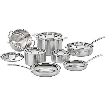Cuisinart® MultiClad Pro 12-pc. Tri-Ply Stainless Steel Cookware Set,  Color: Multi-clad