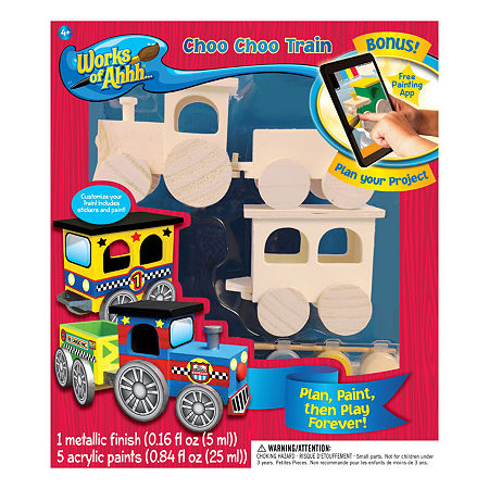 Masterpieces Puzzles Works of Ahhh... Wood Painting Kit - Choo Choo Train, One Size, Multi