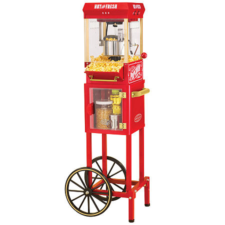 Nostalgia Vintage Popcorn Cart, One Size, Red