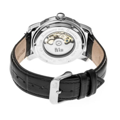 Reign Unisex Adult Automatic Black Leather Strap Watch Reirn4304
