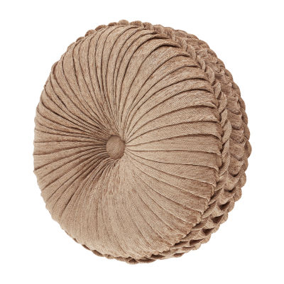 Queen Street Lakeview Beige Tufted Round Throw Pillow