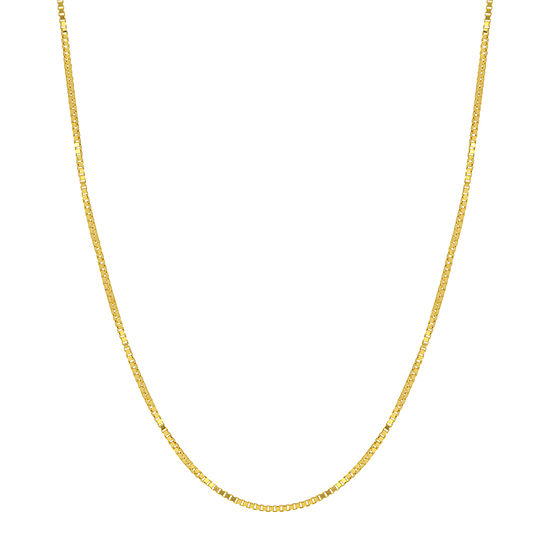 Made in Italy 18K Gold 20 Inch Solid Box Chain Necklace