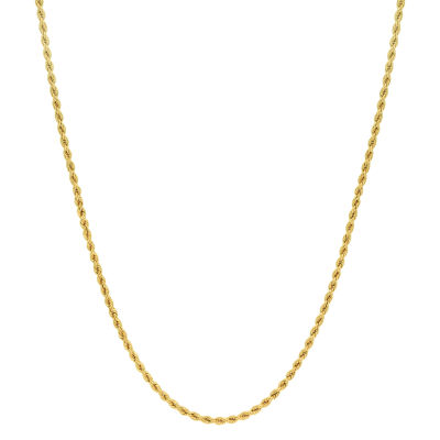 Made in Italy 18K Gold Inch Hollow Rope Chain Necklace