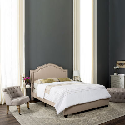 Theron Upholstered Bed w/nail-head trim
