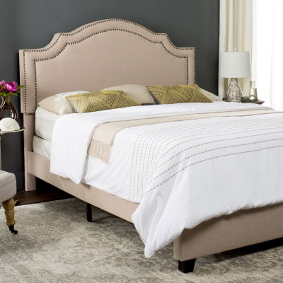 Theron Upholstered Bed w/nail-head trim