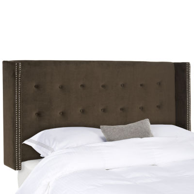 Keegan Polyester Upholstered Tufted Nailhead Trim Headboard