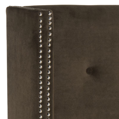 Keegan Polyester Upholstered Tufted Nailhead Trim Headboard