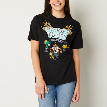  Juniors Womens Crew Neck Short Sleeve Looney Tunes Graphic T-Shirt