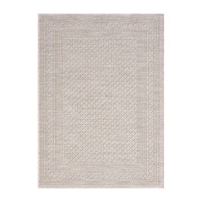 Winona Lightly Bordered PET Yarn Indoor Outdoor Rectangular Area Rug