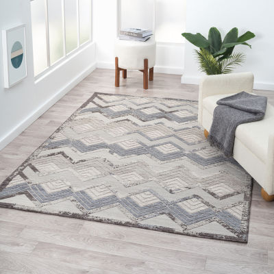 Winona Chevron PET Yarn Indoor Outdoor Rectangular Area Rug