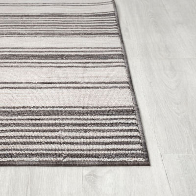 Winona Multi Stripe PET Yarn Indoor Outdoor Rectangular Area Rug