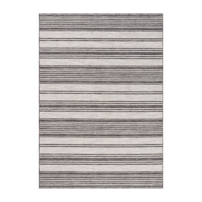 Winona Multi Stripe PET Yarn Indoor Outdoor Rectangular Area Rug