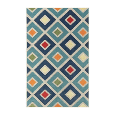 Corazon Contemporary Diamond 5'X8' Indoor Outdoor Rectangular Area Rug