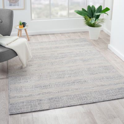 Winona Faded Stripe PET Yarn Indoor Outdoor Rectangular Area Rug