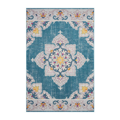 Anica Eclectic Medallion Floral Indoor Outdoor Rectangular Area Rug