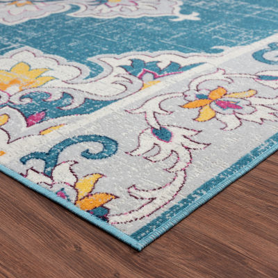 Anica Eclectic Medallion Floral Indoor Outdoor Rectangular Area Rug