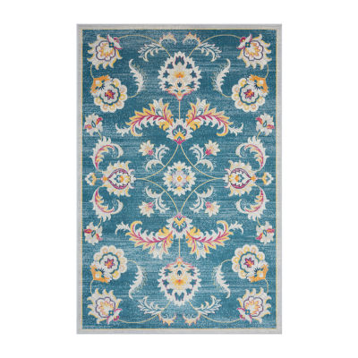 Anica Multicolored Eclectic Floral Indoor Outdoor Rectangular Area Rug