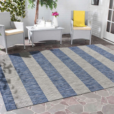 Catherine Coastal Striped Indoor Outdoor Rectangular Area Rug