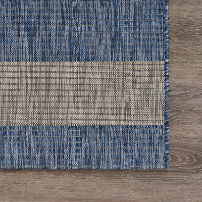 Catherine Coastal Striped Indoor Outdoor Rectangular Area Rug