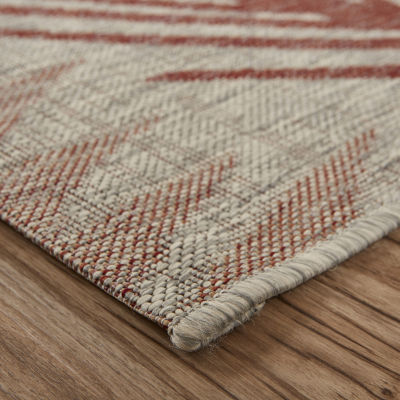 Celeste Coastal Palm Leaf Indoor Outdoor Rectangular Area Rug